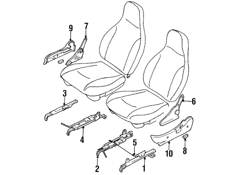 1998 Chevrolet Metro Tracks & Components Cover, Front Seat Adjuster Trim *Dark Gray Diagram for 91171529