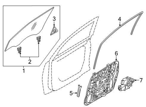 2020 Kia Sportage Front Door Glass Assembly-Front Doo Diagram for 82420D9030