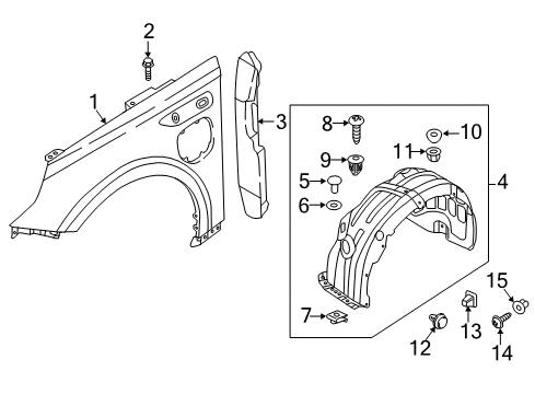 2020 Kia Optima Fender & Components Guard Assembly-Front WHE Diagram for 86811A8500
