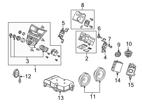 2012 Acura ZDX Sound System Panel Diagram for 39011-SZN-A22