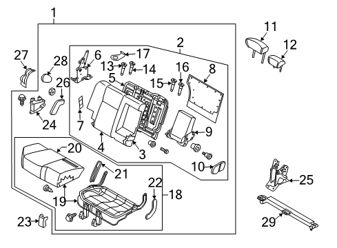 2006 Nissan Murano Rear Seat Components Headrest Assy-Rear Seat Diagram for 86430-CA002