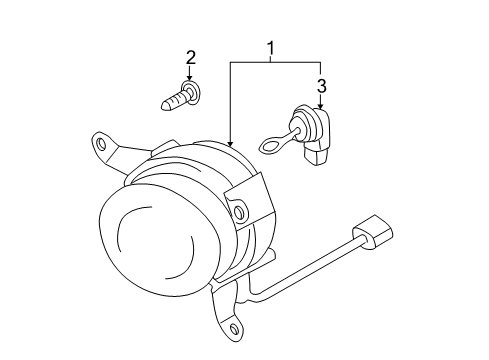 2004 Kia Sedona Fog Lamps Front Fog Lamp, Left Diagram for 0K53B51520A