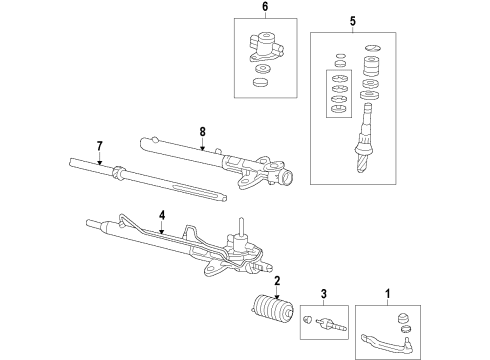 2015 Honda Pilot P/S Pump & Hoses, Steering Gear & Linkage Seal Kit A, Power Steering Diagram for 06531-SZA-A02