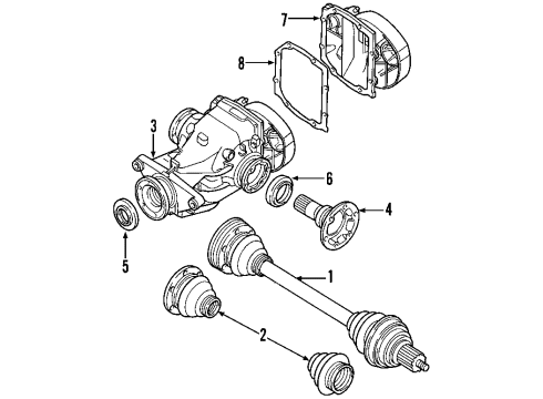 2005 BMW X3 Rear Axle, Axle Shafts & Joints, Differential, Drive Axles, Propeller Shaft Cv Axle Assembly Rear Left Diagram for 33213428179