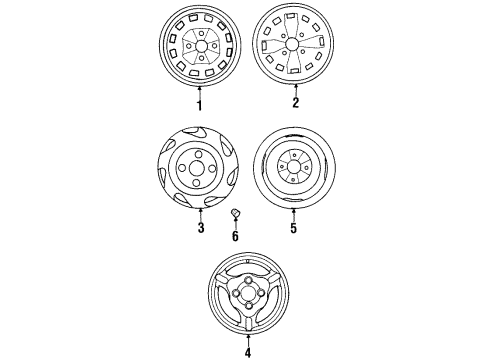 1995 Hyundai Accent Wheels Aluminium Wheel Assembly Diagram for 52910-24900