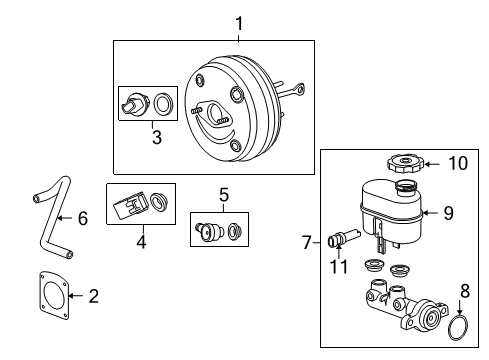 2008 GMC Yukon Dash Panel Components Booster Gasket Diagram for 15974046