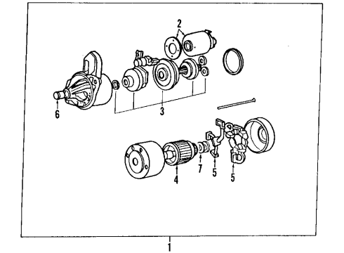 1995 Eagle Talon Starter Engine Starter Diagram for 4672108AB