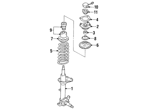 1990 Infiniti M30 Struts & Suspension Components - Front Seat-Rubber, Front Spring Diagram for 54034-51S00