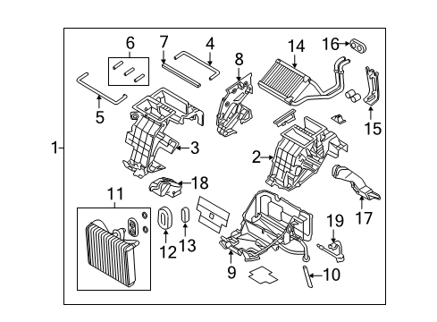 2015 Hyundai Equus Air Conditioner Seal(A)-Heater To Duct Diagram for 97194-3M000