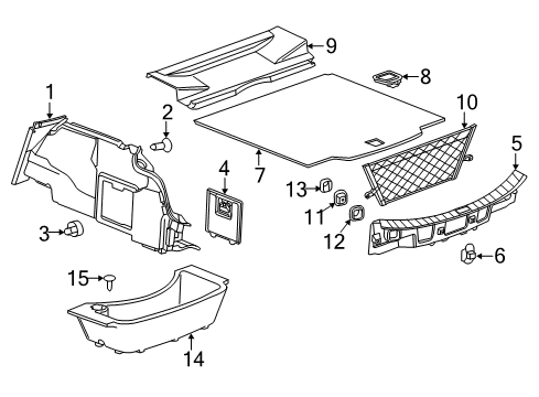 2014 Cadillac XTS Interior Trim - Rear Body Cargo Net Diagram for 22928486