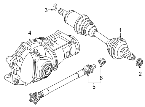 2017 BMW X5 Carrier & Front Axles Drive Shaft Assy Front Diagram for 26209425908