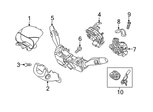 2020 Hyundai Venue Ignition Lock Body & Switch Assembly-STRG & Ign Diagram for 81910-K2150
