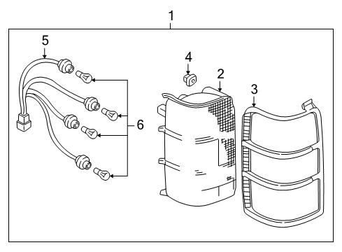 2001 Mitsubishi Montero Combination Lamps GROMMET-Body Wiring Diagram for MU480009