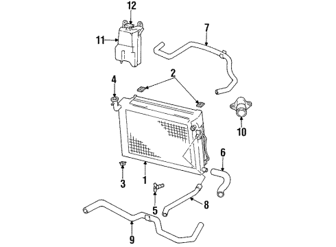 1993 Plymouth Voyager Cooling System, Radiator, Water Pump, Cooling Fan Engine Cooling Radiator Diagram for 5191926AA