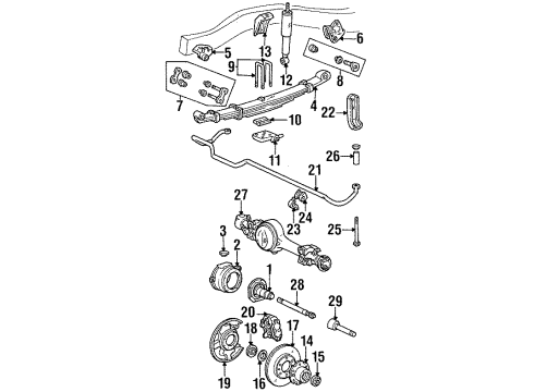 1984 Toyota Land Cruiser Front Brakes Bracket, Front Shock ABSORBER Diagram for 48512-60031