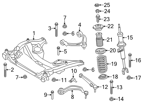 2010 BMW 550i GT xDrive Front Suspension Components Bottom Rubber Mount Wishbone, Right Diagram for 31126798108