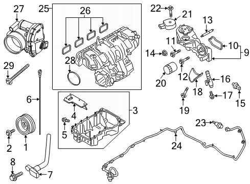 2019 Ford Ranger Filters Baffle Diagram for KB3Z-6687-A