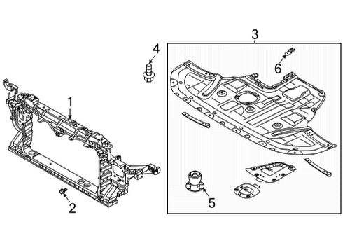 2021 Hyundai Sonata Radiator Support Carrier Assembly-Front End Module Diagram for 64101-L0000