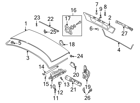 1996 BMW 740iL Trunk Repair Kit For Buffer And Sliding Piece Diagram for 67338369565