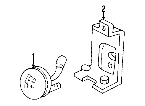 1992 Ford Mustang Fog Lamps Fog Lamp Assembly Diagram for E7ZZ-15200-A