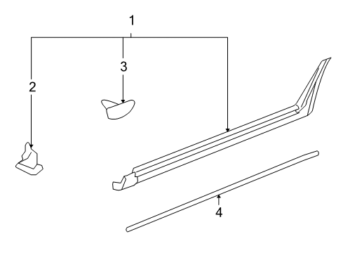 2016 Chevrolet Impala Limited Exterior Trim - Pillars, Rocker & Floor Rocker Molding Diagram for 19256956