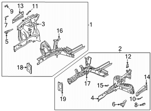 2021 Kia Seltos Structural Components & Rails Bolt-Stepped Diagram for 8659138000