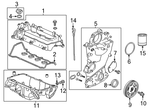 2017 Honda Accord Filters Pump Assembly, Oil Diagram for 15100-5Y3-J01