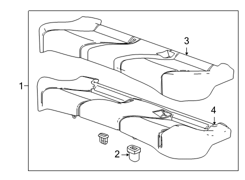 2016 Chevrolet Cruze Limited Rear Seat Components Seat Cushion Pad Diagram for 95025119