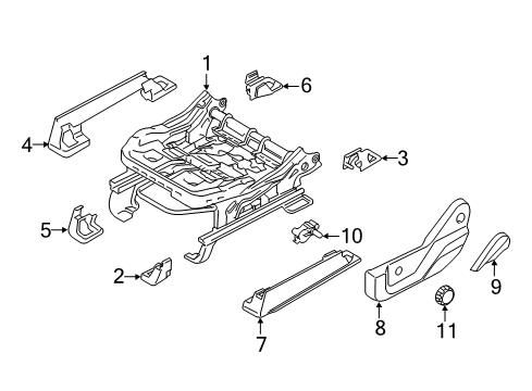 2017 Ford F-250 Super Duty Tracks & Components Adjust Handle Diagram for FL3Z-1561199-AE