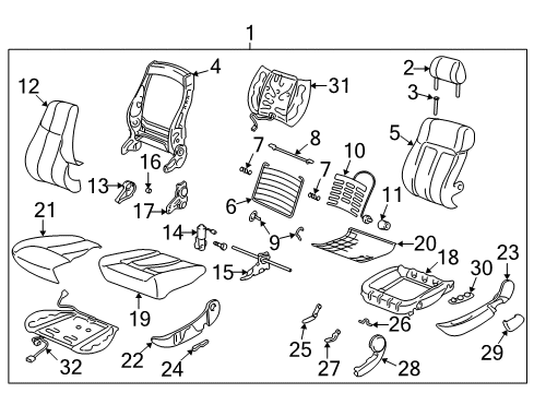 2003 Saturn L200 Heated Seats Heater Asm, D&Passenger Seat Back Cushion Diagram for 22692326