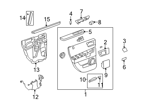 2008 Hummer H2 Interior Trim - Rear Door Armrest Asm-Rear Side Door *Brick Diagram for 25894706