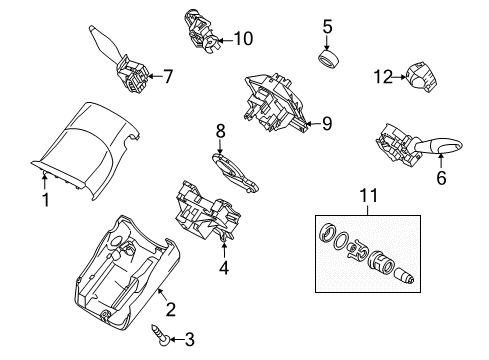 2011 Ford Transit Connect Shroud, Switches & Levers Upper Column Cover Diagram for 9T1Z-3530-AC