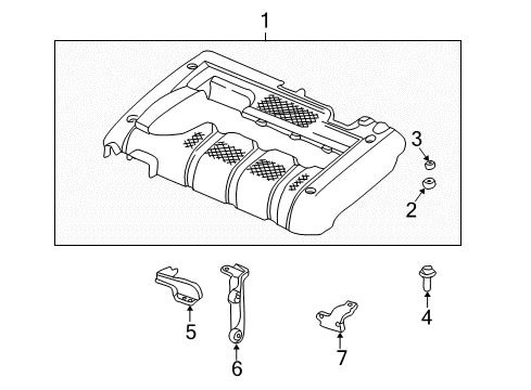 2002 Hyundai Elantra Engine Appearance Cover Bracket-Engine Cover Front Int Diagram for 29216-23600