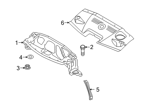 2004 BMW Z4 Radiator Support Front Panel Diagram for 51647177131