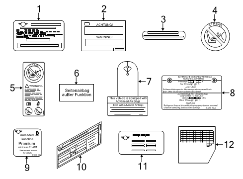 2013 Mini Cooper Information Labels Label "Manufacture Identification" Diagram for 71217315814