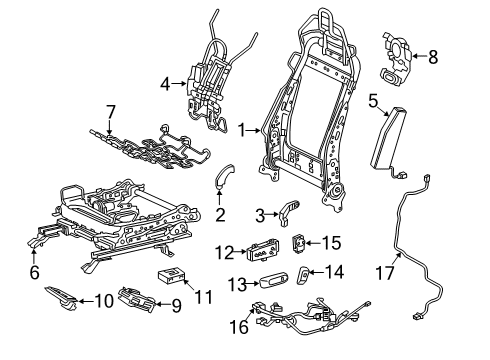 2017 Lexus GS200t Driver Seat Components Frame Sub-Assembly, Front Seat Diagram for 71014-30B50