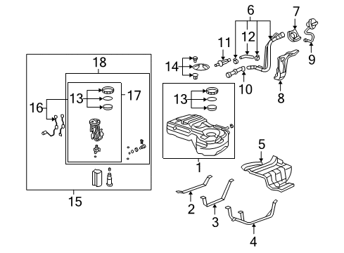 2009 Honda CR-V Fuel Supply Module Assembly, Fuel Pump Diagram for 17045-SXS-A01