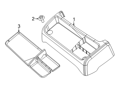 2013 Ram 1500 Center Console Tray-Floor Console Diagram for 1RT17XDVAB