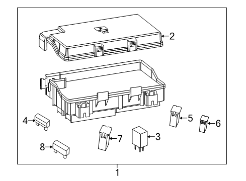 2017 Ram 1500 Fuse & Relay Cover-Power Distribution Center Diagram for 68202821AA