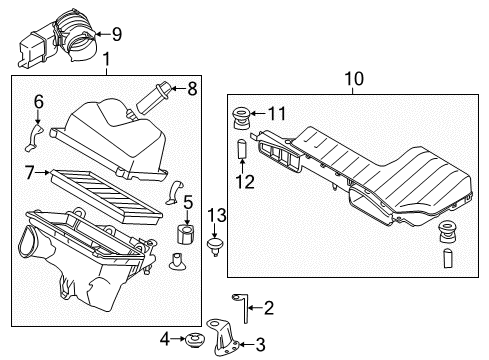 2011 Nissan Quest Powertrain Control Duct Assembly-Air Diagram for 16554-1AA0A