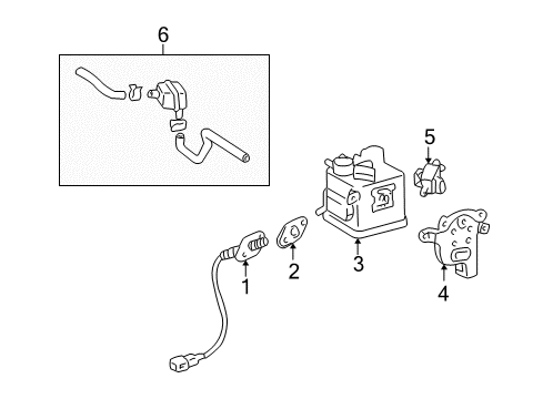 2000 Toyota Land Cruiser Emission Components Vacuum Hose Diagram for 77747-60031