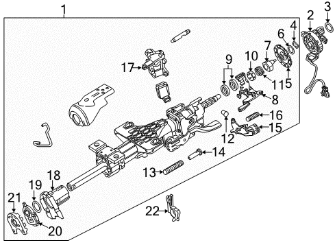 2018 GMC Sierra 2500 HD Steering Column, Steering Wheel & Trim Lock Housing Diagram for 22834639