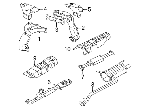 2000 Hyundai Sonata Exhaust Components Front Exhaust Pipe Diagram for 28610-38066