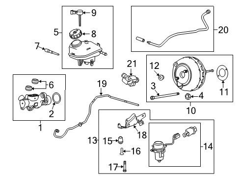 2013 Chevrolet Malibu Dash Panel Components Booster Assembly Diagram for 22908218