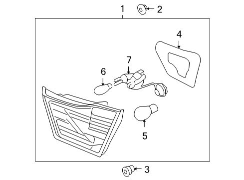 2009 Kia Optima Bulbs Lamp Assembly-Rear Combination Inside Diagram for 924052G600