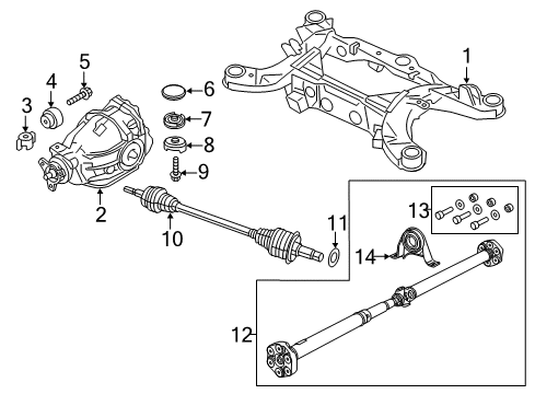2018 Chrysler 300 Axle & Differential - Rear Axle Half Shaft Diagram for 68277002AB