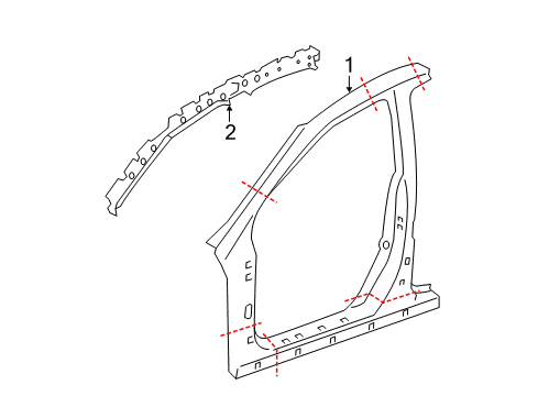 2014 Honda CR-V Aperture Panel Stiff Comp L, FR P Diagram for 63520-T0A-A00ZZ