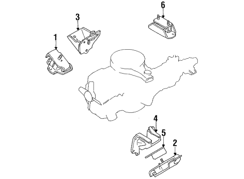 1994 Honda Passport Engine & Trans Mounting Foot, L. Engine Diagram for 8-94449-473-3