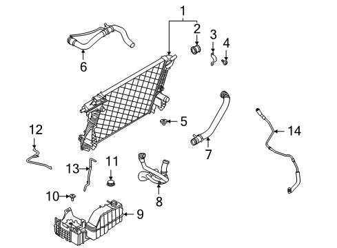 2021 Ford F-250 Super Duty Radiator & Components Upper Hose Diagram for LC3Z-8260-A