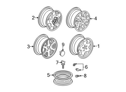 2003 Acura MDX Wheels, Covers & Trim Disk, Aluminum Wheel (17X6 1/2Jj) (Hitachi) Diagram for 42700-S3V-A31